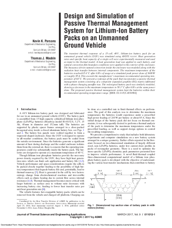 (PDF) Design and Simulation of Passive Thermal Management System for ...