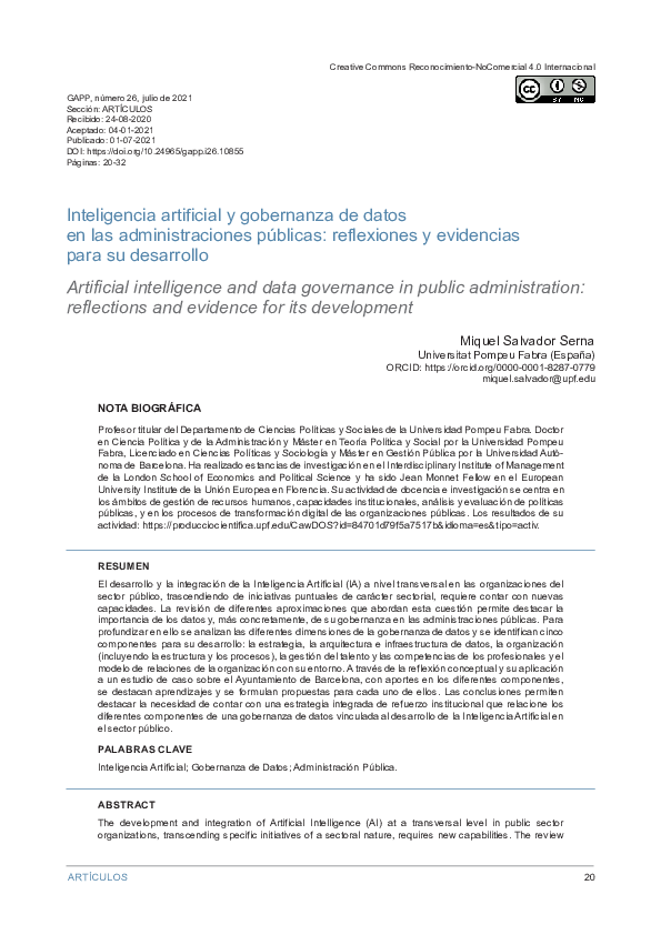 (PDF) Inteligencia artificial y gobernanza de datos en las ...