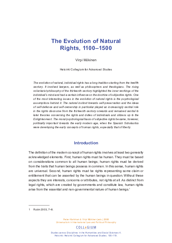 (PDF) The Evolution of Natural Rights, 1100 1500