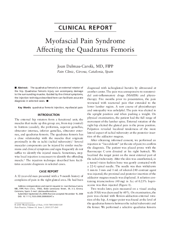 (PDF) Myofascial Pain Syndrome Affecting the Quadratus Femoris