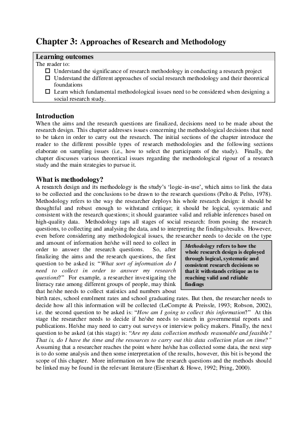 (PDF) Approaches of research and methodology