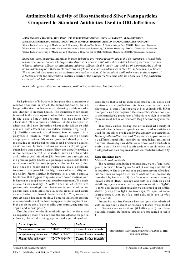 (PDF) Antimicrobial Activity of Biosynthesized Silver Nanoparticles ...