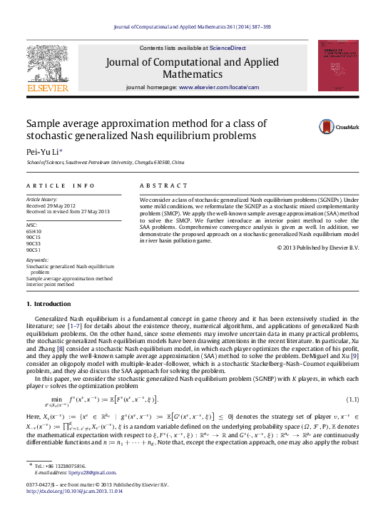 (PDF) Sample average approximation method for a class of stochastic ...