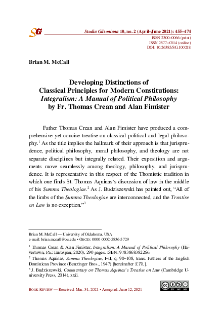 (PDF) Developing Distinctions of Classical Principles for Modern ...