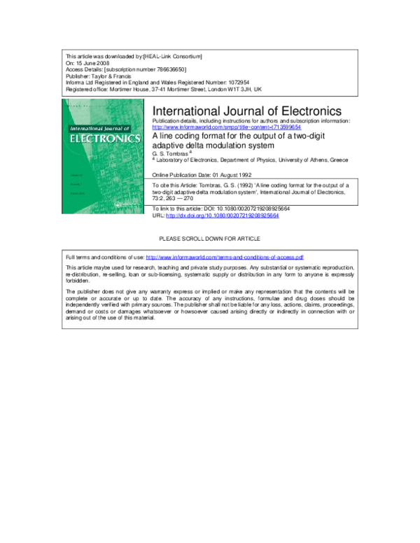 (PDF) A line coding format for the output of a two-digit adaptive delta ...