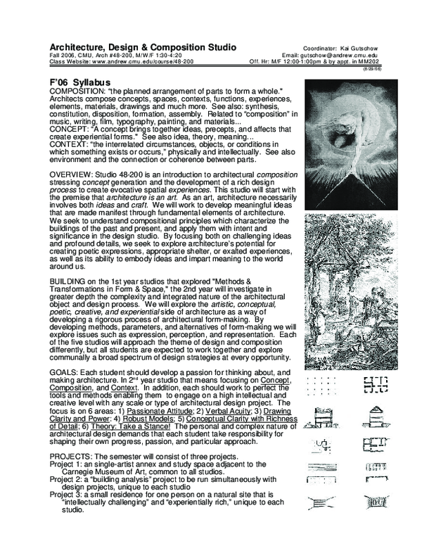 (PDF) Architecture, Design & Composition Studio