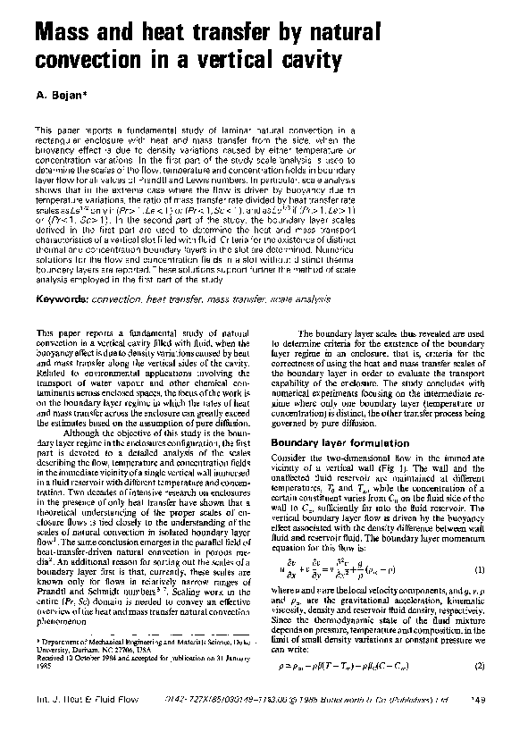 (PDF) Mass and heat transfer by natural convection in a vertical cavity