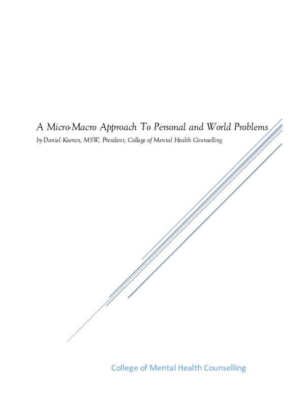 (PDF) A Micro-Macro Approach To Personal and World Problems