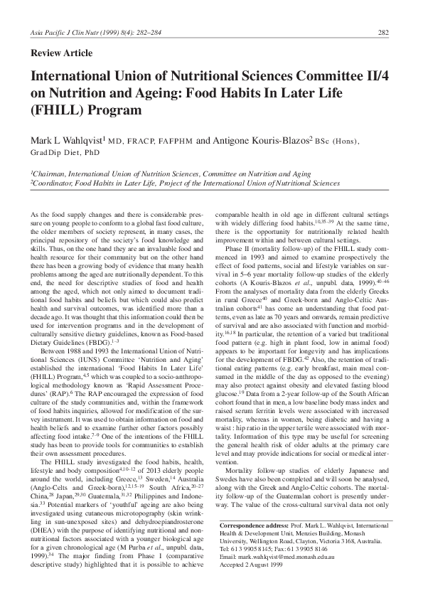 (PDF) International Union of Nutritional Sciences Committee II/4 on ...