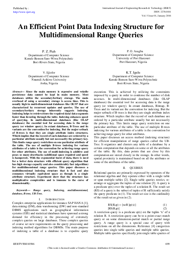 (PDF) An Efficient Point Data Indexing Structure for Multidimensional ...