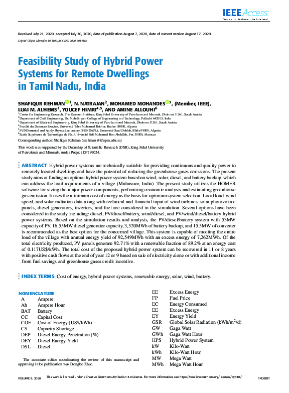 (PDF) Feasibility Study of Hybrid Power Systems for Remote Dwellings in ...