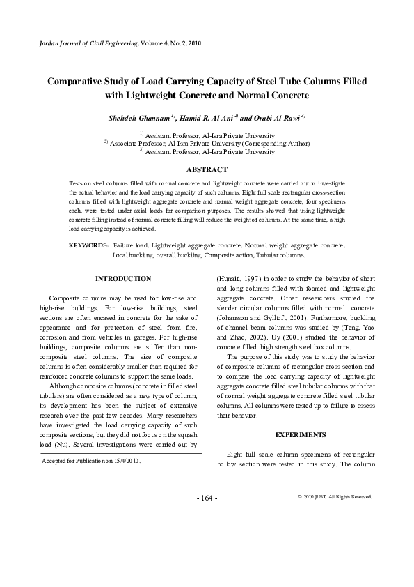 (PDF) Comparative Study of Load Carrying Capacity of Steel Tube Columns ...