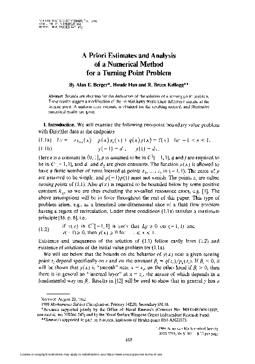 (PDF) A Priori Estimates and Analysis of a Numerical Method for a ...
