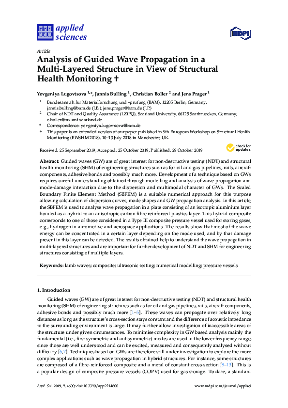 (PDF) Analysis of Guided Wave Propagation in a Multi-Layered Structure ...