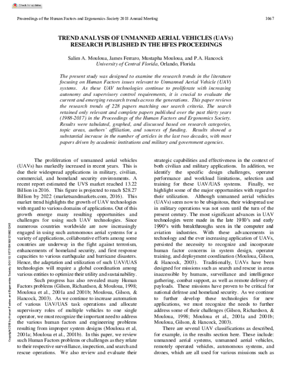 (PDF) Trend Analysis of Unmanned Aerial Vehicles (UAVs) Research ...