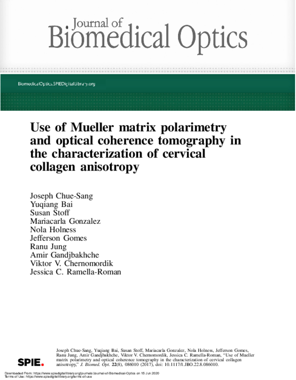 (PDF) Use of Mueller matrix polarimetry and optical coherence ...