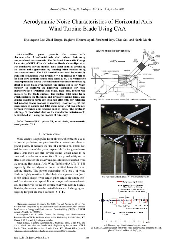 (PDF) Aerodynamic Noise Characteristics of Horizontal Axis Wind Turbine ...