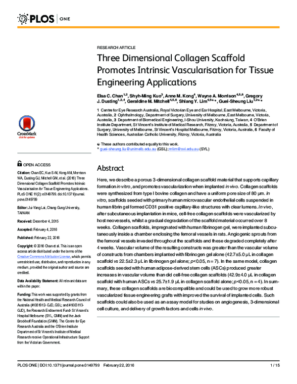 (PDF) Three Dimensional Collagen Scaffold Promotes Intrinsic ...