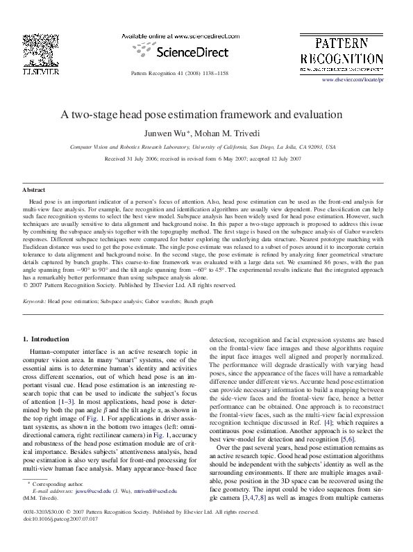 (PDF) A two-stage head pose estimation framework and evaluation
