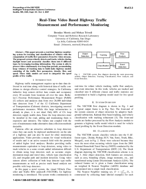 (PDF) Real-Time Video Based Highway Traffic Measurement and Performance ...