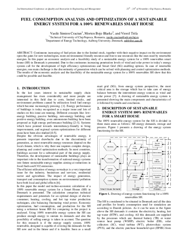 (PDF) Fuel Consumption Analysis and Optimization of a Sustainable ...