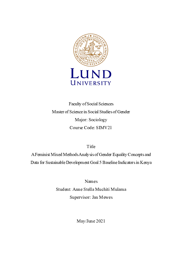 (PDF) A Feminist Mixed Methods Analysis of Gender Equality Concepts and ...