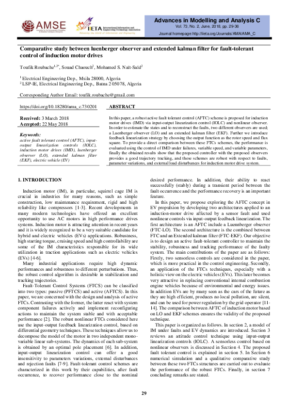(PDF) Comparative Study Between Luenberger Observer And Extended Kalman 