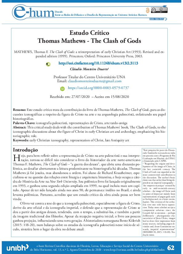 Estudo Crítico Thomas Mathews – The Clash of Gods
