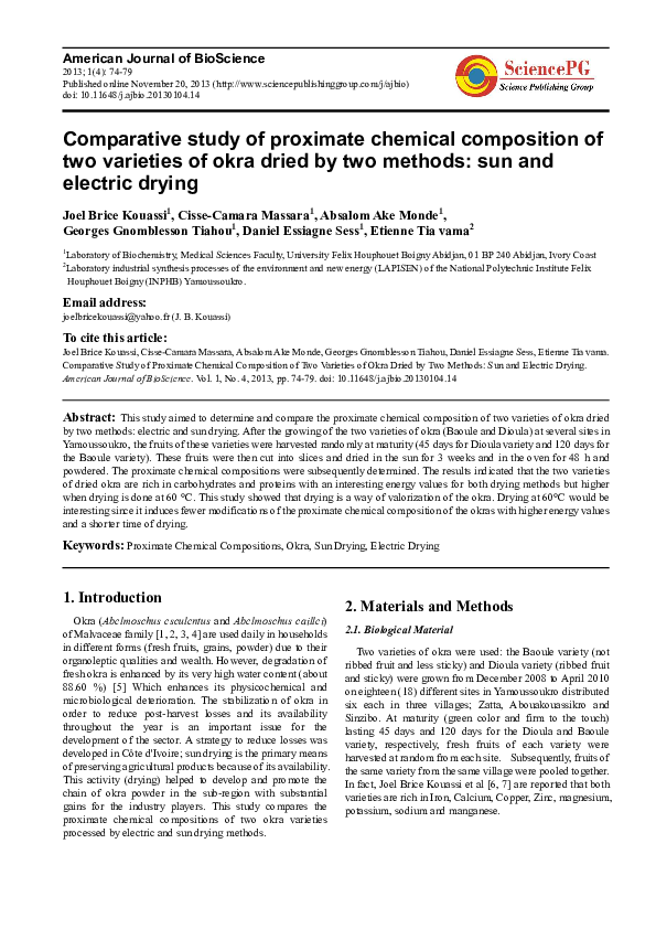(PDF) Comparative Study of Proximate Chemical Composition of Two ...