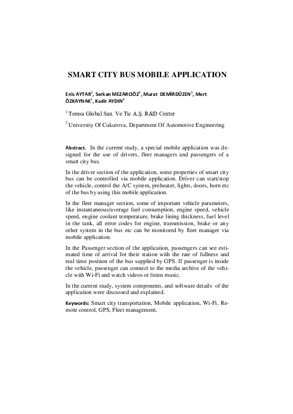(PDF) Smart City Bus Mobile Application