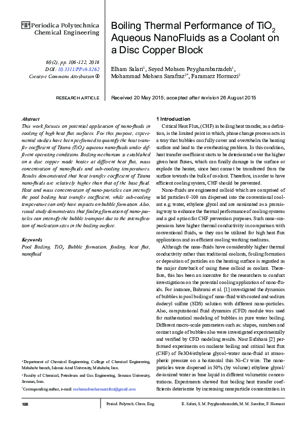 (PDF) Boiling Thermal Performance of TiO2 Aqueous NanoFluids as a ...