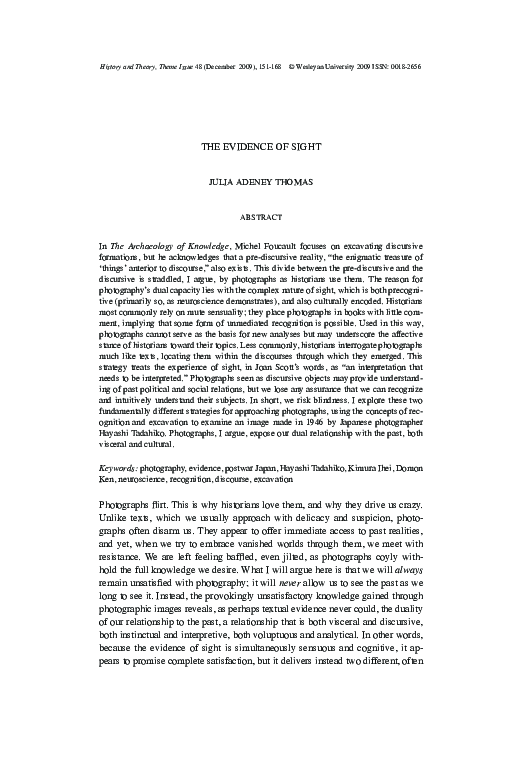 (PDF) The Evidence of Sight