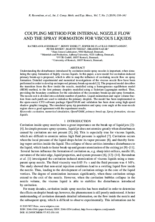 (PDF) Coupling method for internal nozzle flow and the spray formation ...