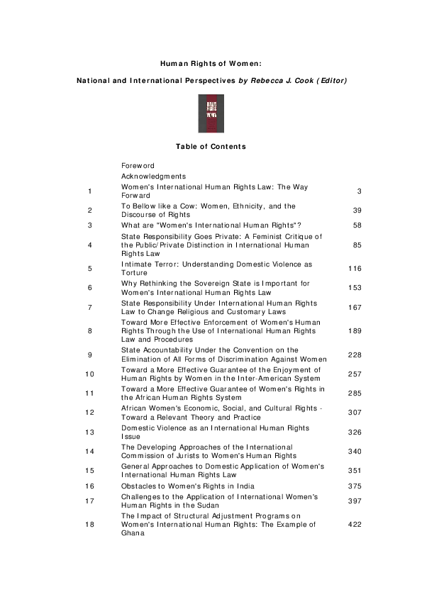 (PDF) Human rights of women: National and international perspectives