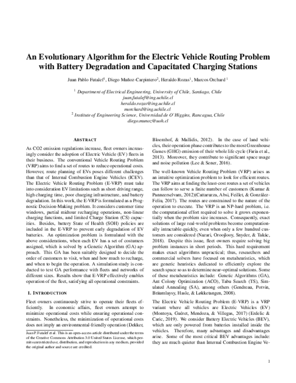 (PDF) Evolutionary Algorithm for the Electric Vehicle Routing Problem ...