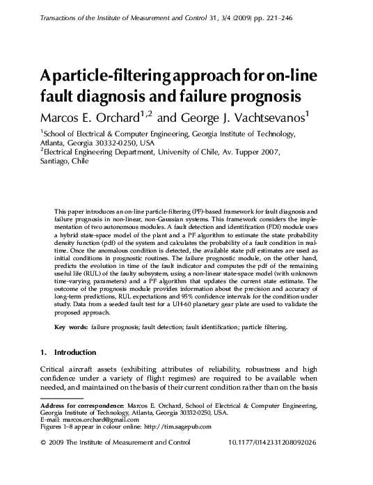 (PDF) A particle-filtering approach for on-line fault diagnosis and ...