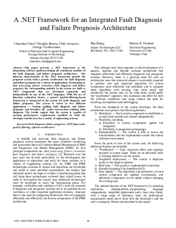 (PDF) A .NET framework for an integrated fault diagnosis and failure ...
