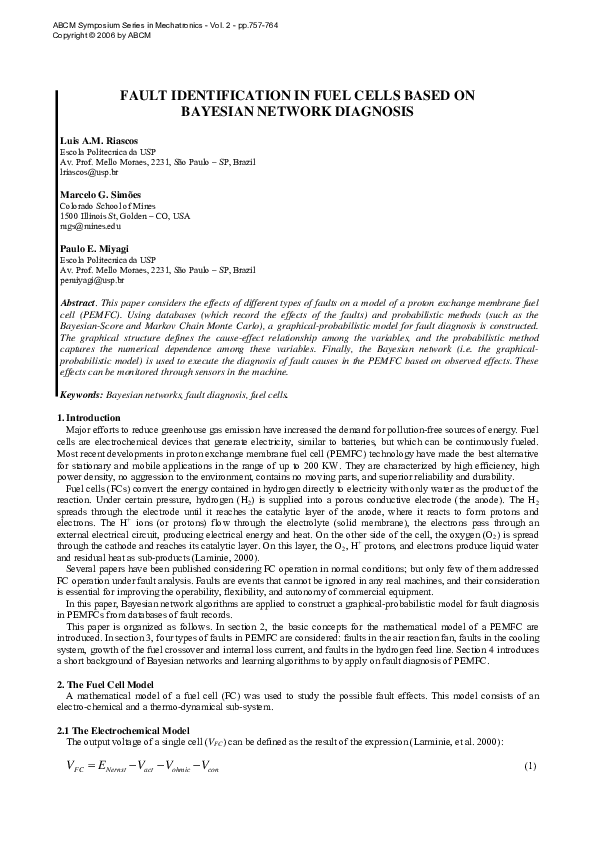 (PDF) Fault identification in fuel cells based on Bayesian network ...