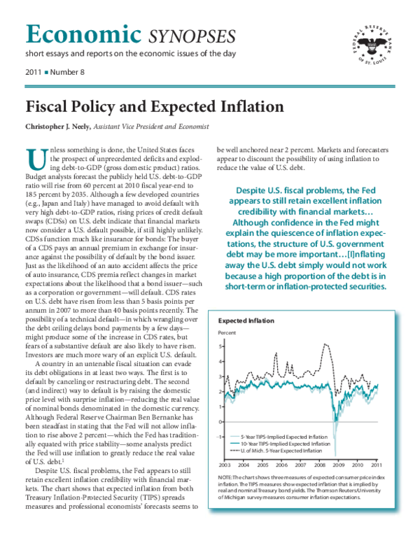 (PDF) Fiscal Policy and Expected Inflation