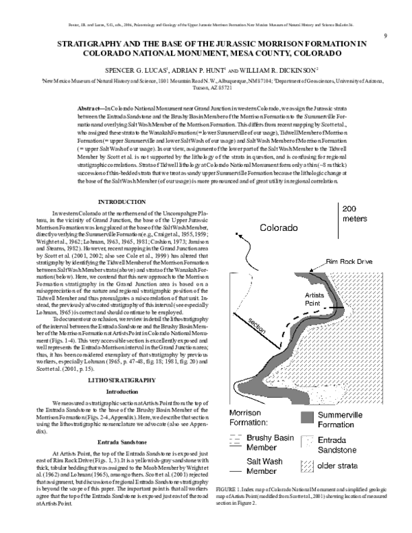 (PDF) Stratigraphy and the Base of the Jurassic Morrison Formation in ...