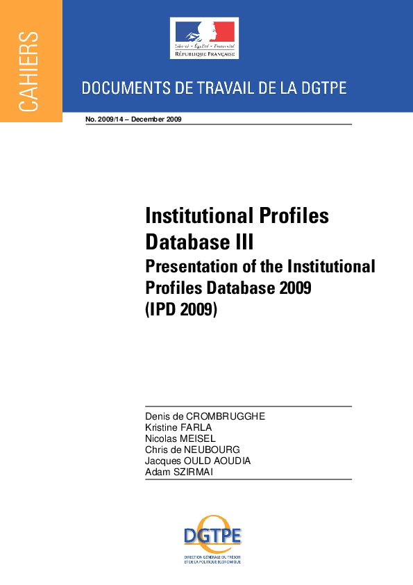 (PDF) Institutional Profiles Database III: Presentation of the ...