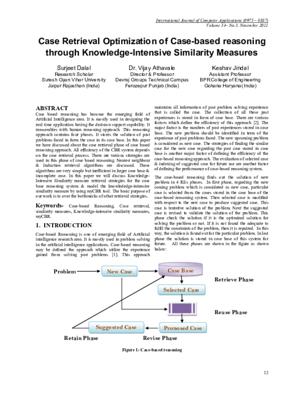 (PDF) Case retrieval optimization of Case-based reasoning through ...