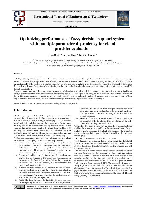 (PDF) Optimizing performance of fuzzy decision support system with ...