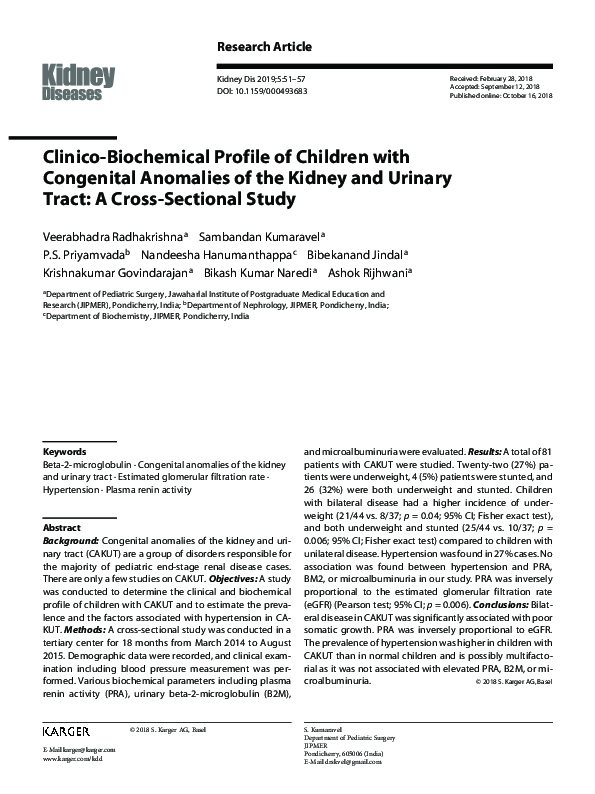 (PDF) Clinico-Biochemical Profile of Children with Congenital Anomalies ...
