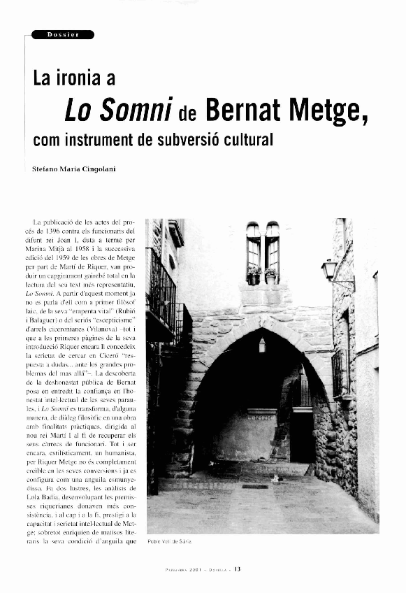 (PDF) La ironia a Lo Somni de Bernat Metge, com instrument de subversió ...