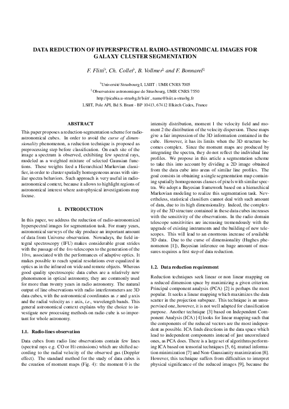 (PDF) Data Reduction of Hyperspectral Radio-Astronomical Images for ...