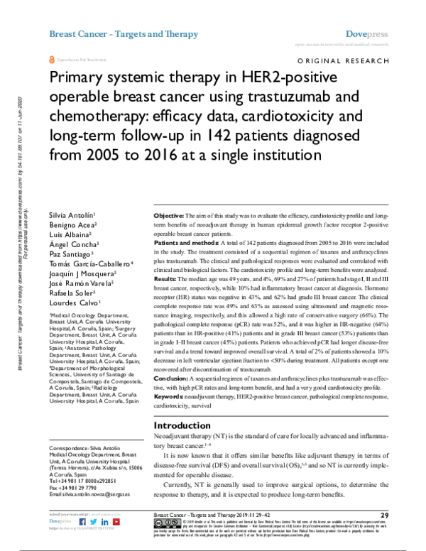 (PDF) Primary systemic therapy in HER2-positive operable breast cancer ...