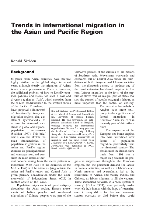 (PDF) Trends in International Migration in the Asian and Pacific Region