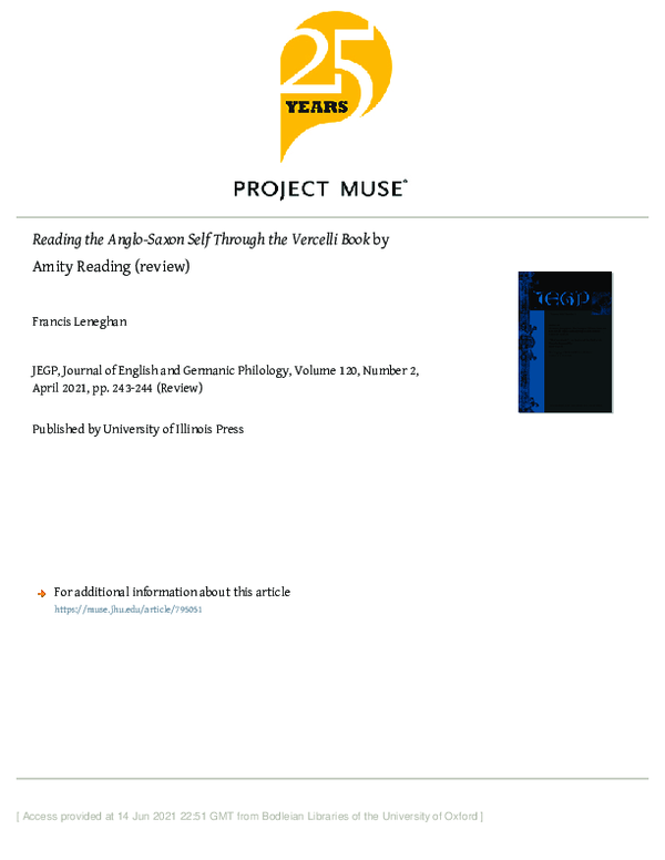 (PDF) Review of Amity Reading, 