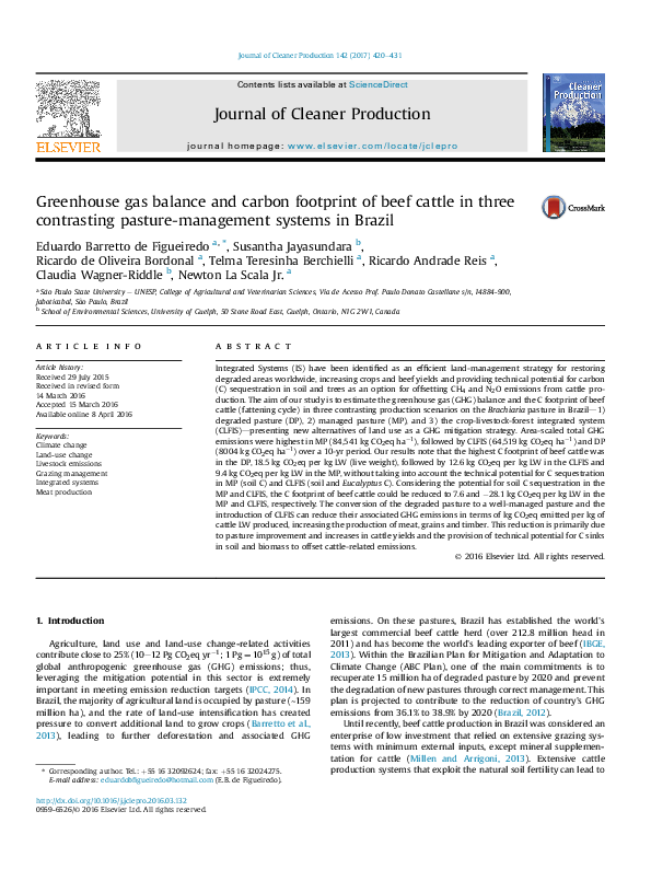 (PDF) Greenhouse gas balance and carbon footprint of beef cattle in ...